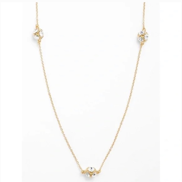 KATE SPADE NEW YORK LADY MARMALADE GOLD RHINESTONE SCATTER STATION NECKLACE - Picture 11 of 15